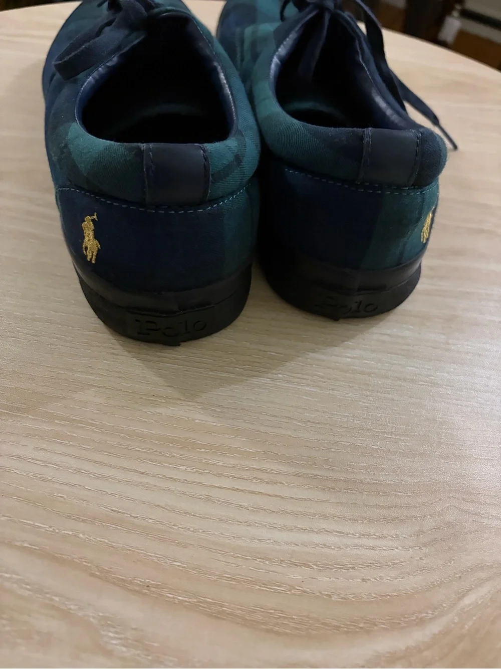 Polo by Ralph Lauren Green & Navy Plaid Canvas Low-Top Sneakers